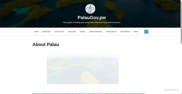 Security scan screenshot of https://www.palaugov.pw/about-palau/