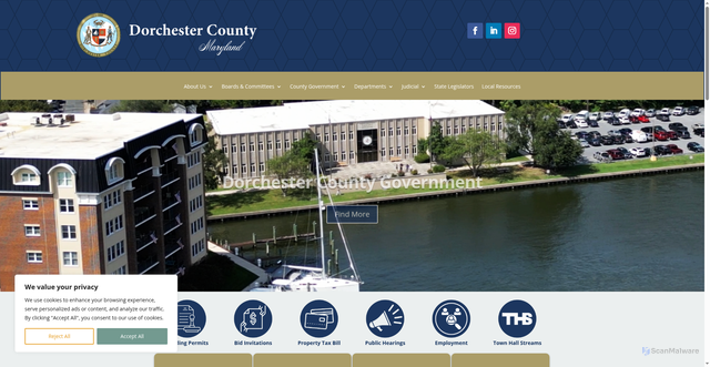 Security scan screenshot of https://dorchestermd.gov/