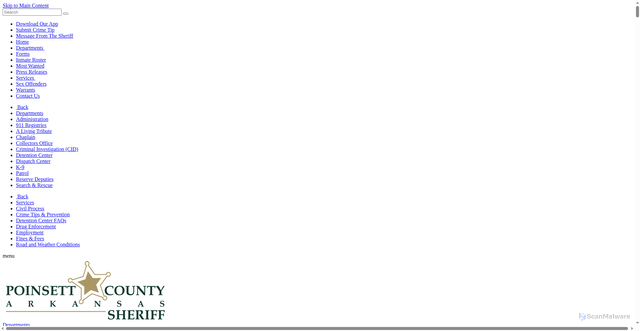 Security scan screenshot of https://www.poinsettsheriffar.gov/