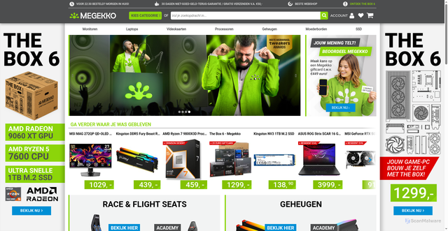 Security scan screenshot of https://megekko.nl