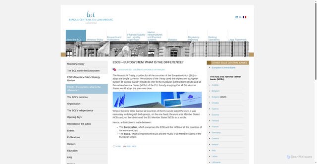 Security scan screenshot of https://www.bcl.lu/en/About/bcl_eurosysteme/sebc/index.html