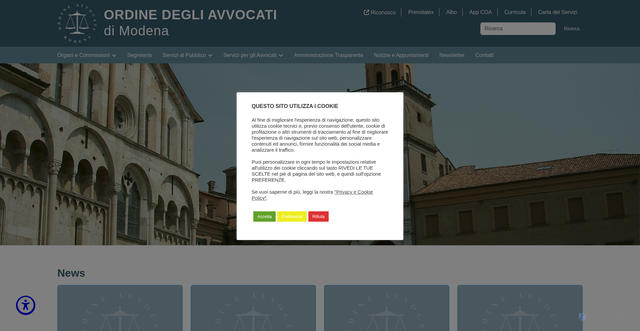 Security scan screenshot of https://www.ordineavvocatimodena.it/