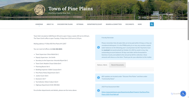 Security scan screenshot of https://www.pineplains-ny.gov/