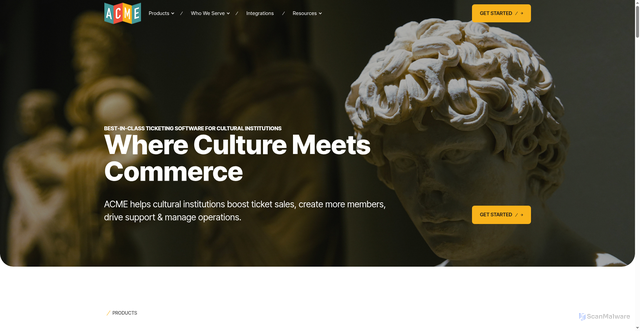 Security scan screenshot of https://acmeticketing.com