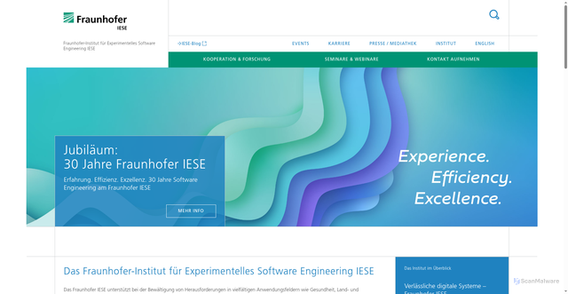 Security scan screenshot of http://www.iese.fraunhofer.de
