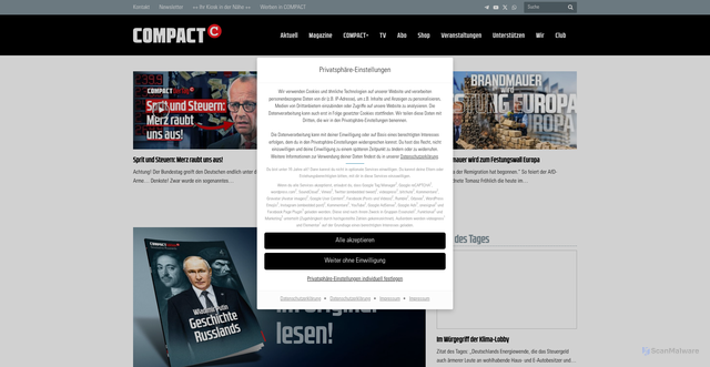 Security scan screenshot of https://www.compact-online.de