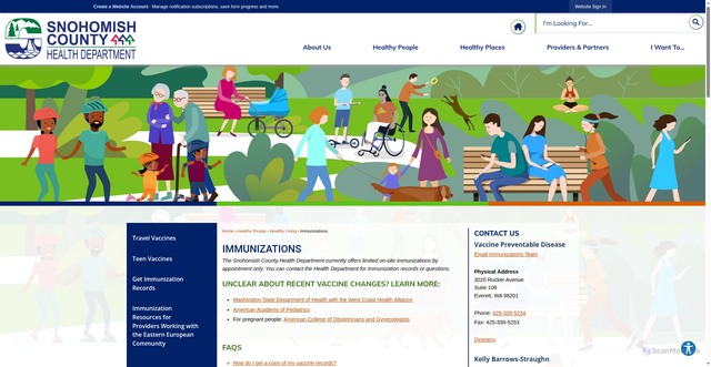 Security scan screenshot of https://www.snohd.org/177/Immunizations