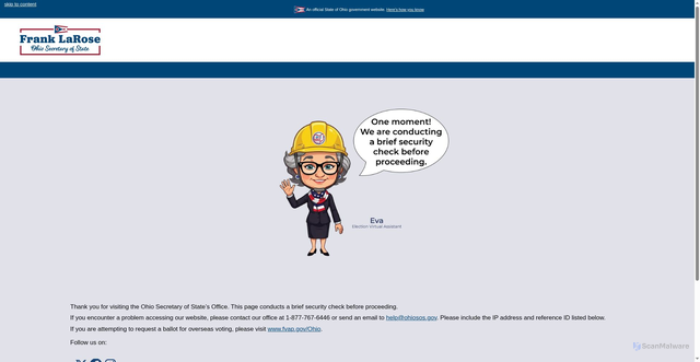 Security scan screenshot of https://bizimage.ohiosos.gov