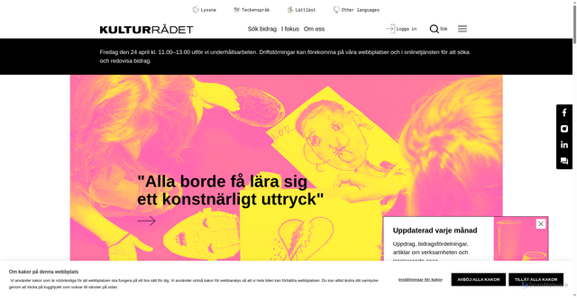 Security scan screenshot of https://kulturradet.se