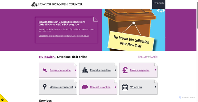 Security scan screenshot of https://www.ipswich.gov.uk/
