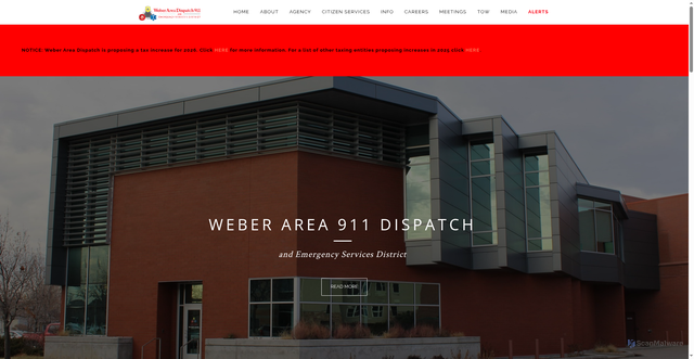 Security scan screenshot of https://weber911.gov/
