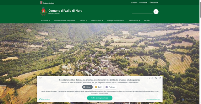 Security scan screenshot of https://comune.vallodinera.pg.it/