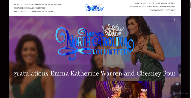 Security scan screenshot of https://www.missnorthcarolinavolunteer.com/