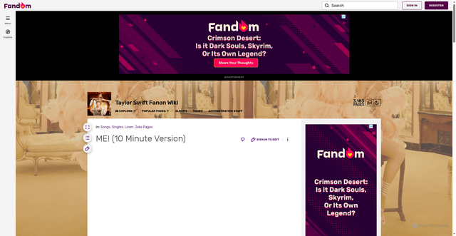 Security scan screenshot of https://taylor-swift-fanon.fandom.com/wiki/ME!_(10_Minute_Version)