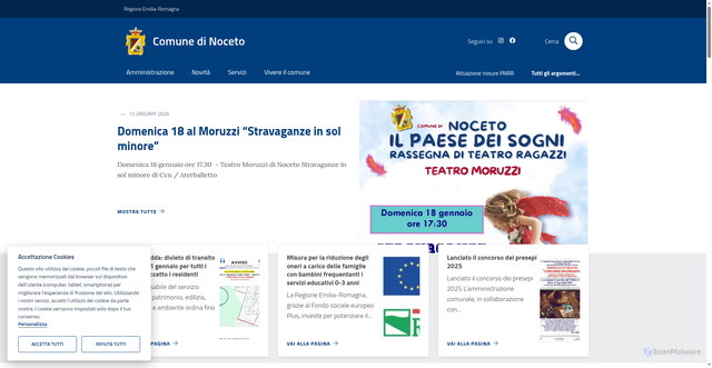 Security scan screenshot of https://www.comune.noceto.pr.it/