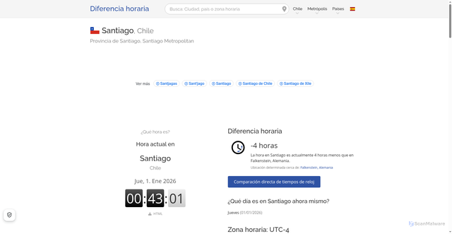 Security scan screenshot of https://www.zeitverschiebung.net/es/city/3871336