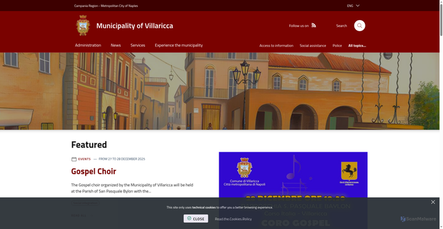 Security scan screenshot of https://www.comune.villaricca.na.it/it-it/home