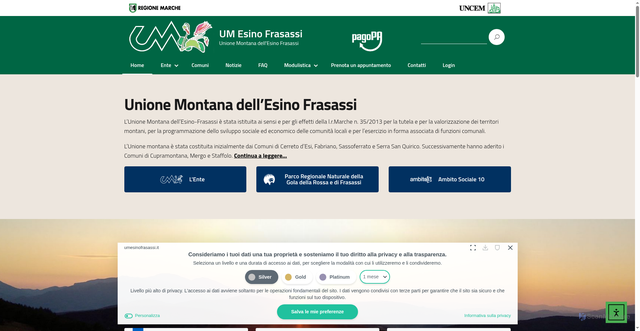Security scan screenshot of https://umesinofrasassi.it/