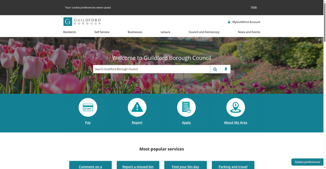 Security scan screenshot of http://www.guildford.gov.uk