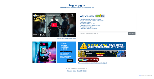 Security scan screenshot of http://hagueny.gov/