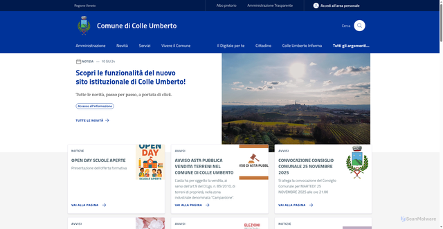 Security scan screenshot of https://www.comune.colle-umberto.tv.it/