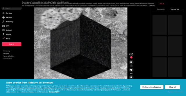 Security scan screenshot of https://vt.tiktok.com/ZS9c687pa/