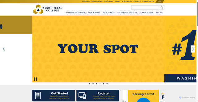 Security scan screenshot of https://www.southtexascollege.edu