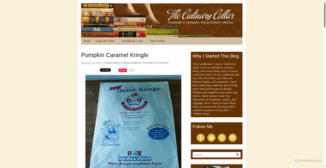 Security scan screenshot of https://theculinarycellar.com/pumpkin-caramel-kringle/