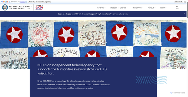 Security scan screenshot of https://www.neh.gov/