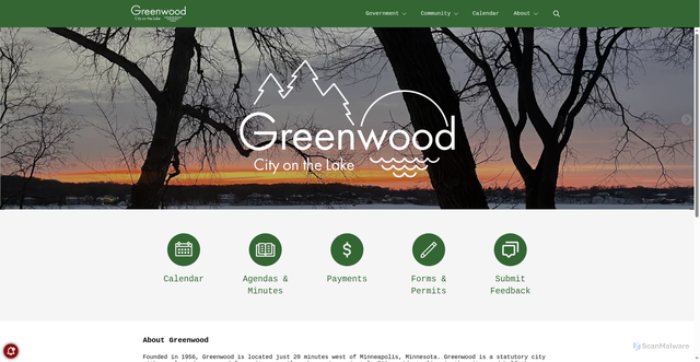 Security scan screenshot of https://greenwoodmn.gov/