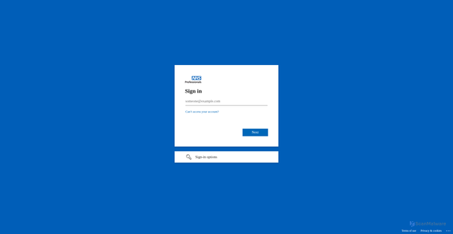 Security scan screenshot of https://nhsp-my.sharepoint.com