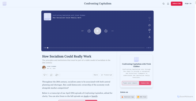 Security scan screenshot of https://confrontingcapitalism.substack.com/p/how-socialism-could-really-work