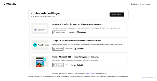 Security scan screenshot of https://contracostahealth.gov/