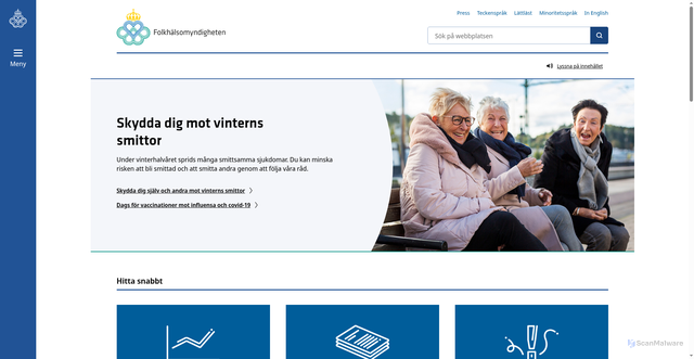 Security scan screenshot of https://www.folkhalsomyndigheten.se/