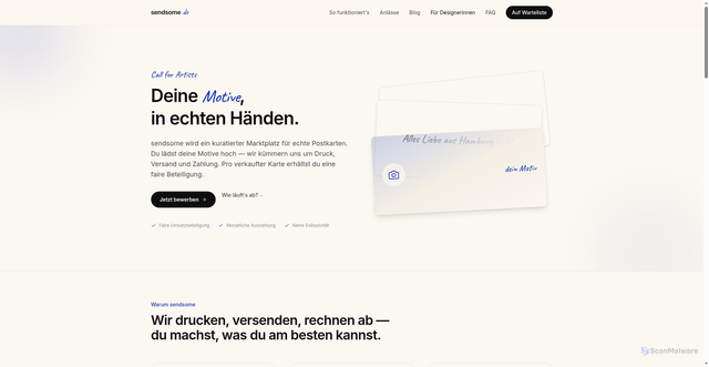 Security scan screenshot of http://sendsome.de/fuer-designerinnen