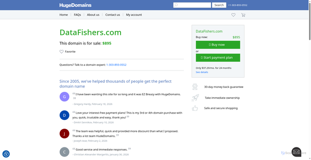 Security scan screenshot of https://reborn.datafishers.com