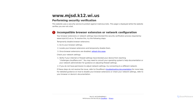 Security scan screenshot of https://www.mjsd.k12.wi.us/schools/banta/families/