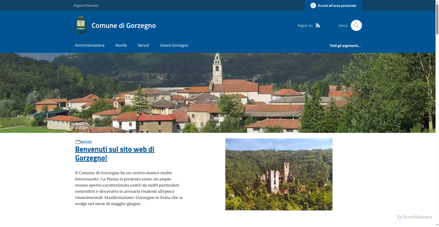Security scan screenshot of https://www.comune.gorzegno.cn.it/