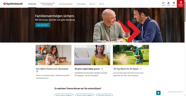 Security scan screenshot of https://www.hypovereinsbank.de