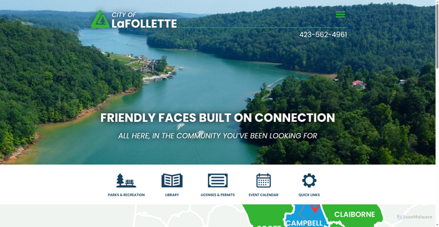 Security scan screenshot of https://lafollettetn.gov/