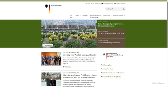 Security scan screenshot of http://www.bundessortenamt.de