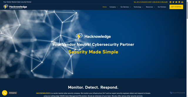 Security scan screenshot of https://hacknowledge.ch
