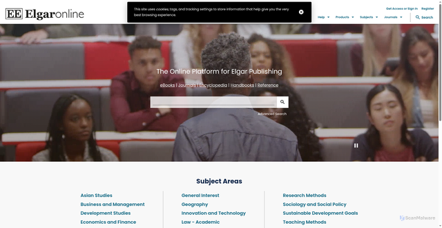 Security scan screenshot of https://www.elgaronline.com