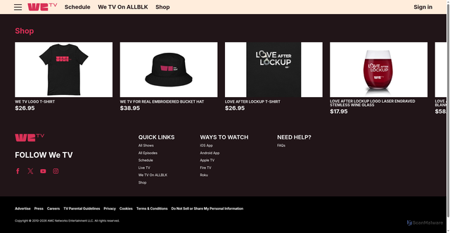 Security scan screenshot of https://www.wetv.com/