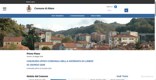 Security scan screenshot of https://www.comune.altare.sv.it