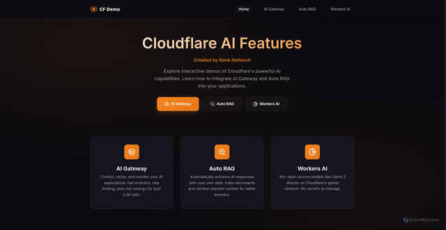 Security scan screenshot of http://demo-ai-89c.pages.dev/