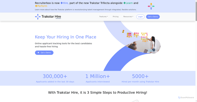 Security scan screenshot of https://recruiterbox.com
