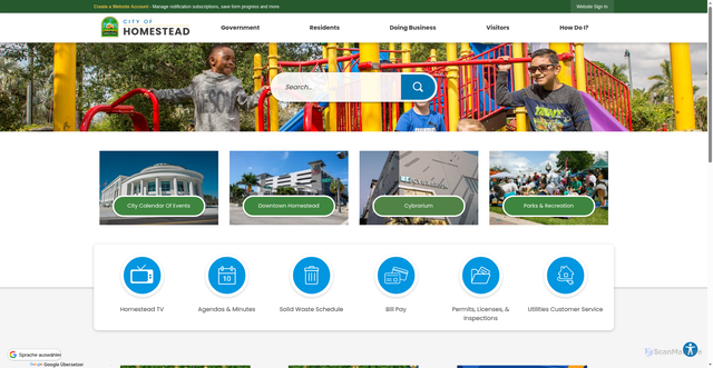 Security scan screenshot of https://homesteadfl.gov/