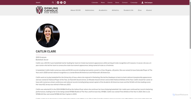 Security scan screenshot of https://www.dowlingcatholic.org/list-detail?pk=232838