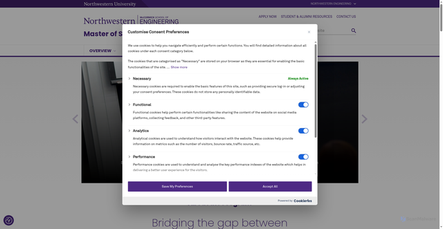 Security scan screenshot of https://msit.northwestern.edu